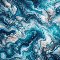 Obraz premium Abstract Blue Ocean Waves and Swirls