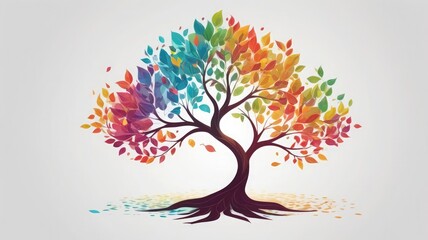 Fantasy Tree with Colorful Leaves