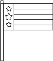 Patriotic flags vector outline isolated.
Star pattern flag coloring page svg.
Transparent background.