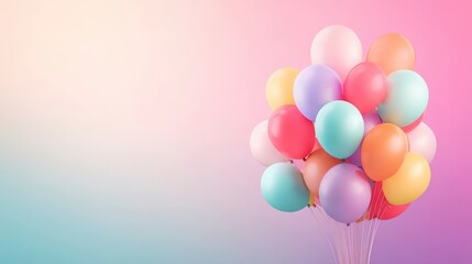 Colorful balloons floating in harmony, a joyful celebration of life and happiness