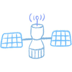 Satelite  Space Doodle Crayon Kindergarten