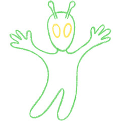 Alien  Space Doodle Crayon Kindergarten