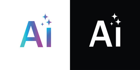 Generative AI logo icon with star and square icon. Artificial intelligence and Machine learning sign icon concept. Tools for generate from the text. Icon element for app and web.