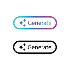 Generated AI button and AI icon. Artificial intelligence Generate button in trendy neumorphic style. Artificial intelligence online tool, icon UI. Artificial intelligence and Machine learning icon.