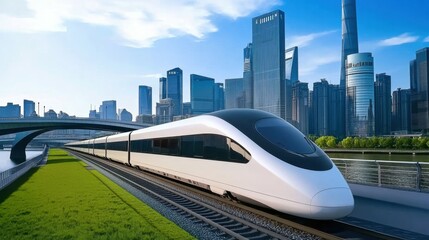 High Speed Rail Innovative Technology in Modern City Green Environment