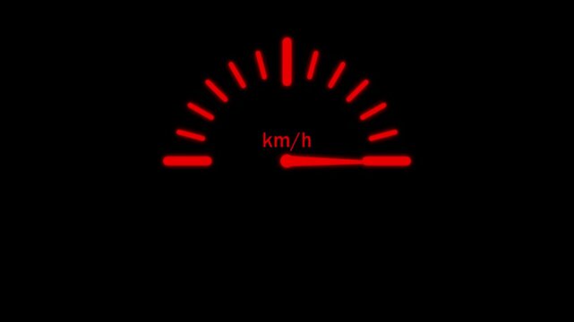 speedometer display mph Speedometer going to max speed and then slow down to zero. car speedometer showing acceleration, drunk driving, 4k video.