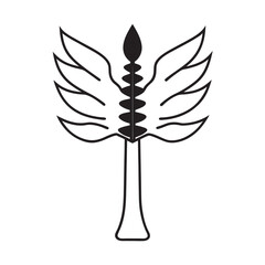 Tree With Angel Wings Design Silhouette