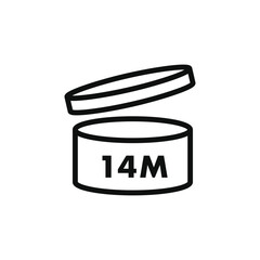 14month Period after opening cosmetic Icon vector