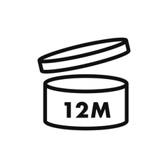  12 month Period after opening cosmetic Icon vector