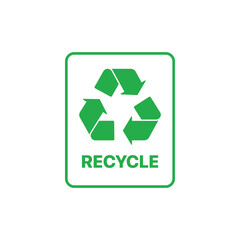 Obraz premium Green Recycle Symbol Icon vector sign