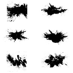 Set of black paint, ink brush strokes. Black brush strokes vector illustration. Artistic design element, paint smear, ink splatter, creative graphic element