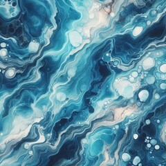 Naklejka premium Abstract Blue Ocean Waves and Swirls