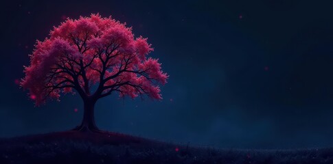 Obraz premium Abstract circuit tree silhouette, dark background, technology, art