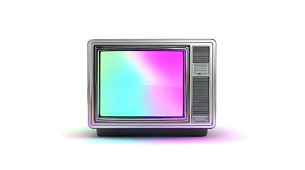 Vintage TV with abstract glow, evoking nostalgic retro charm