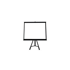 Silhouette of presentation board on white background