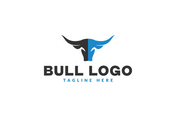 bull head logo design. logo icon vector illustration silhouette