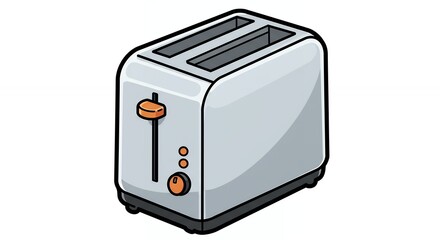 Isolated illustration of a toaster graphic design for breakfast concept and food product visualization