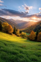 Beautiful Autumn Scenery in the Mountains