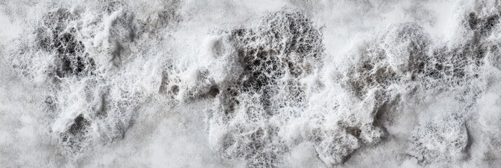 A close-up view of a white surface with gray, organic shapes