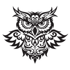 Obraz premium Tribal Owl Tattoo Design Vector Illustration