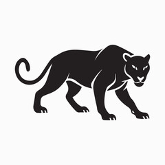 Obraz premium Black Panther Silhouette Vector Illustration