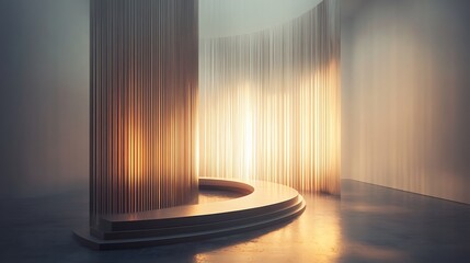 Architectural interior bathed in soft diffused light with modern elements