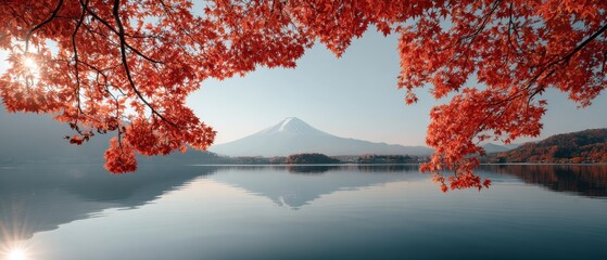 Autumn Scenery at the Foot of Mount Fuji