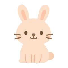 Cute cartoon Easter bunny with an egg, a fun vector illustration of a holiday animal character