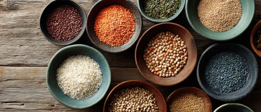 A Display of Various Beans and Grains - Powered by Adobe