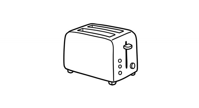 Simple outline drawing of a toaster