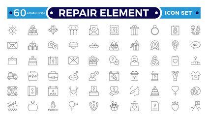 Women’s Day Outline Icon Set. Feminine symbols for empowerment, equality, leadership, motherhood, celebration, solidarity, strength, feminism, unity, rights, inspiration. Editable stroke outline icon.