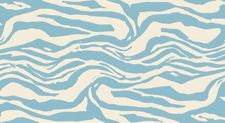 Seamless blue ocean waves vector pattern background