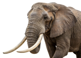 Obraz premium Big elephant animal wildlife on white 
