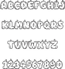 Pumpkin Squash Vegetable typography font lettering ABC cartoon vector text