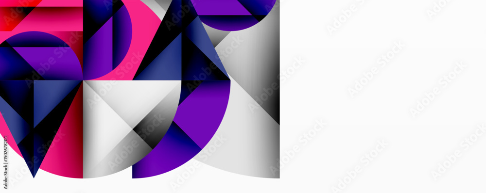 Aufkleber abstract geometric design. vibrant pinks, purples, silver tones create dynamic composition. modern, 
