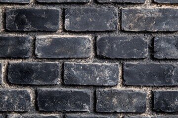 A close-up view of a dark gray brick wall