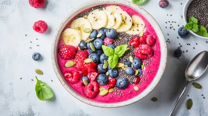 Vibrant Berry Smoothie Bowl with Toppings