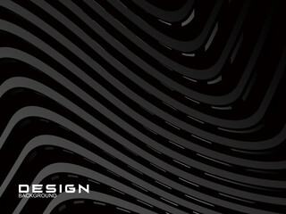 	
Abstract futuristic dark black background with wave design. Realistic 3d wallpaper with luxurious flowing lines. Perfect background for posters, websites, brochures, banners, applications, etc.