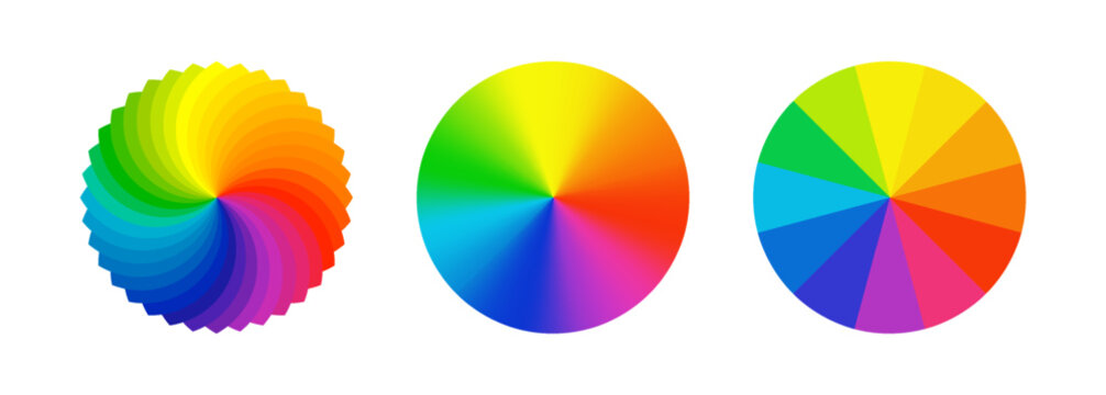 Color mixing wheel vector PNG. Vibrant circle chart with primary, secondary, and complementary color schemes for learning and design use.