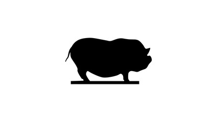 Husumer or Danish Protest pig, black isolated silhouette