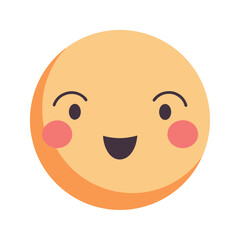 Smiling and cheerful emoji illustration showing happiness and positive emotions in a flat design