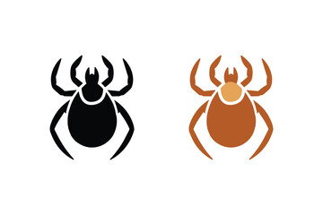 Minimalist American dog tick on white background. Simple dog tick insect logo design.