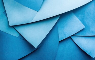 Abstract blue paper background with varying shades and textures