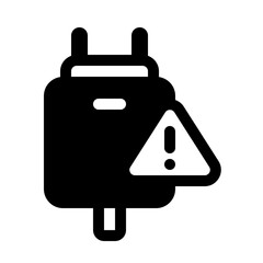 Adaptor Error Glyph Icon. Single icon, glyph vector icon