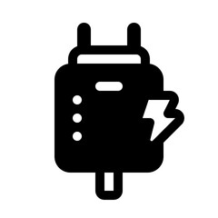 Charger Glyph Icon. Single icon, glyph vector icon