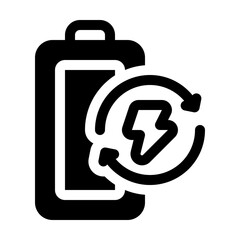 Recharge Glyph Icon. Single icon, glyph vector icon