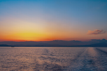 sunset on the sea
