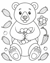 Bear coloring pages for kids
