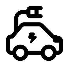 Electric Vehicle Simple Line Icon. Single icon, line vector icon