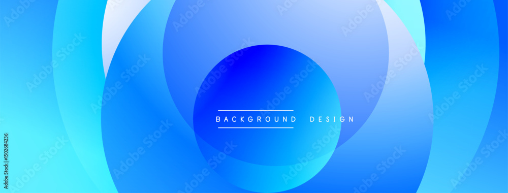 Aufkleber abstract blue layers create dynamic background. smooth gradients, circular shapes suggest modern des